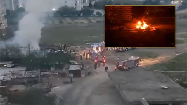 Paytaxtda güclü yanğın baş verib - VİDEO