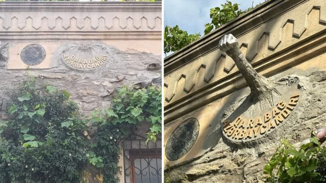 İçərişəhərdəki daş yumruq söküldü - FOTO