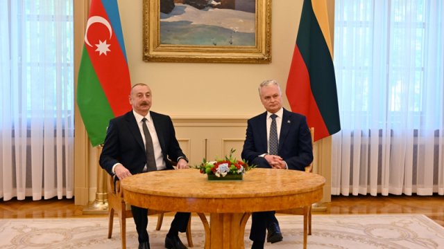 Azərbaycan və Litva prezidentləri mətbuata bəyanatlarla çıxış edib - YENİLƏNİB/FOTO