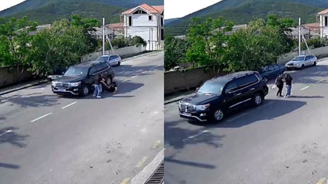 Azərbaycanda “Land Cruiser”i geriyə hərəkət etdirən sürücü piyadanı vurdu - ANBAAN VİDEO