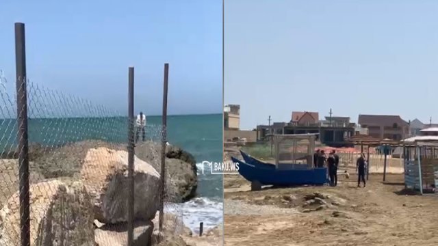 Zuğulba çimərliyi yenidən hasarlanır - VİDEO