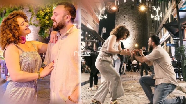 Azərbaycanlı meyxanaçı aparıcıya İstanbulda evlilik təklifi etdi - VİDEO