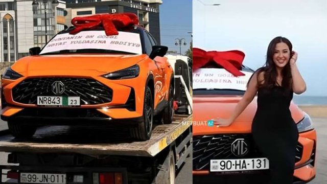 Bakıda xanımına lüks avtomobil alan bu məşhur imiş - FOTOLAR