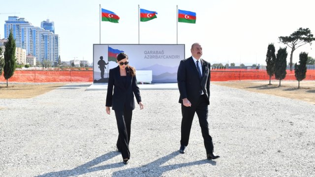 Prezident və birinci xanım Bakıda inşası davam etdirilən Zəfər parkında olub - - FOTO/YENİLƏNİB