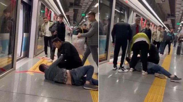 Türkiyə metrosunda şok olay: Bayrağa hücum etdi