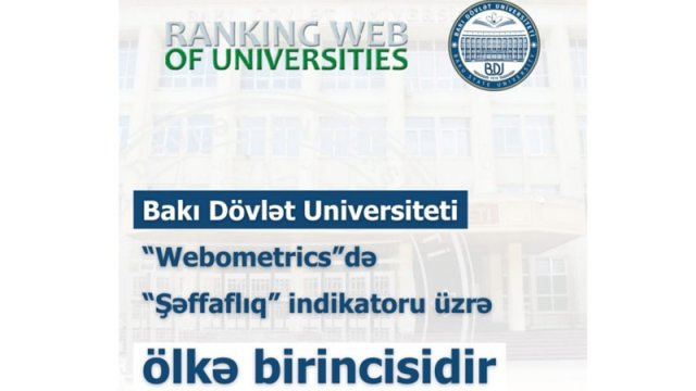 BDU “Webometrics”də “Şəffaflıq” indikatoru üzrə ölkə birincisidir