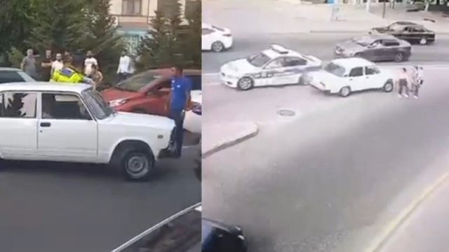 Avtoxuliqanlıq edib polisin əmrinə tabe olmayan şəxs saxlanıldı - VİDEO