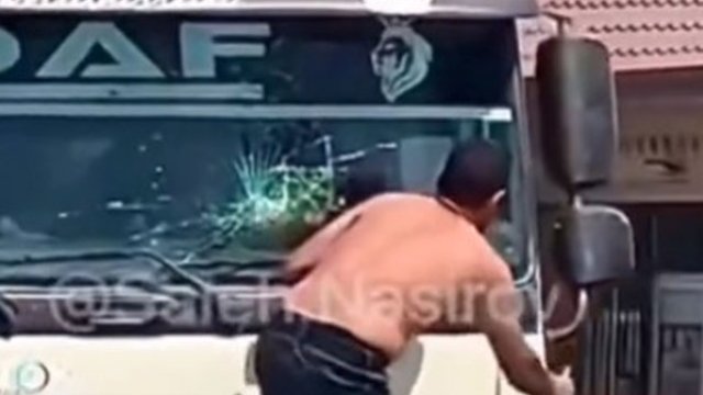 Yük maşınının üstünə çıxan şəxslə bağlı DİN-dən açıqlama - VİDEO