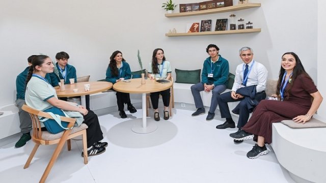 Leyla Əliyeva və Anar Ələkbərov COP29-da Azərbaycan pavilyonunda - FOTO