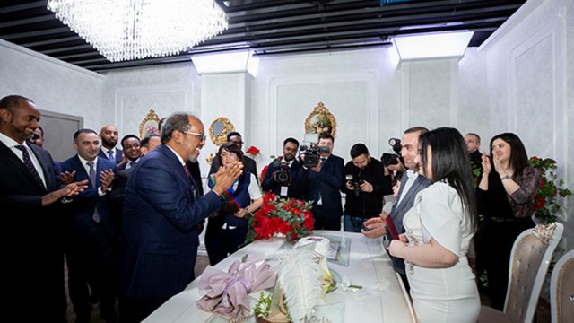 Somali prezidenti Bakıda nikah mərasimində - FOTO
