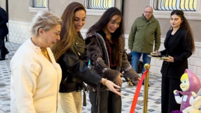 Leyla və Arzu Əliyevalar AUİB-in yeni binasının açılışında - FOTO