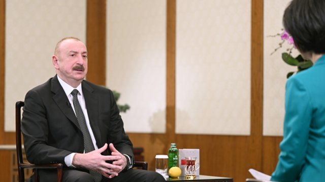 Prezident Pekində Çinin CGTN telekanalına müsahibə verdi - FOTO