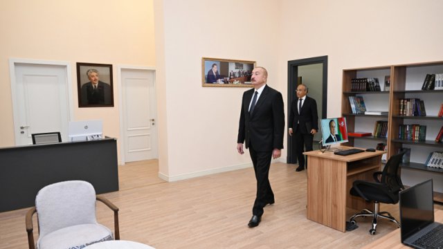 Prezident Səməd Vurğun adına Yaradıcılıq Evinin açılışında - FOTO