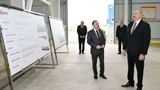 Prezident "AZWOOL" mineral daş yunu zavodunun açılışında iştirak etdi - FOTO