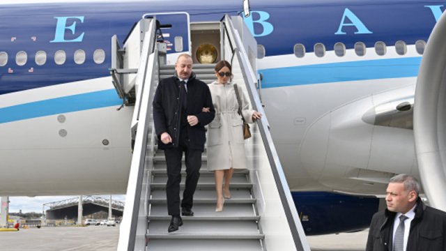 İlham Əliyev Almaniyaya səfərə getdi - FOTO