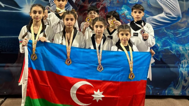 Azərbaycan taekvondoçuları beynəlxalq yarışda yeddi medal qazandılar