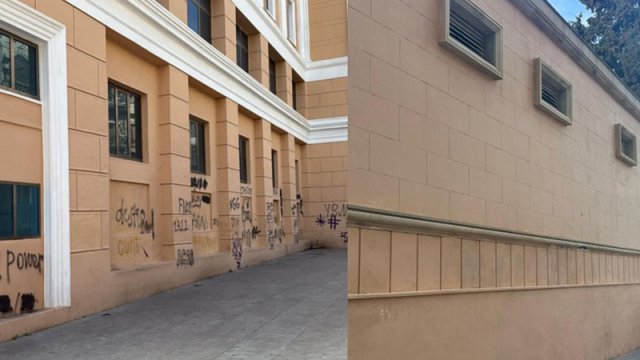 Nizami Kino Mərkəzinin divarına qraffiti çəkənlər saxlanıldı