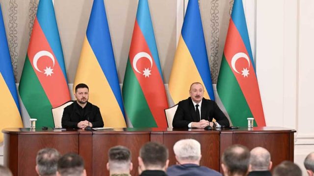 Azərbaycan və Ukrayna prezidentləri mətbuata bəyanatlarla çıxış etdi- YENİLƏNİB