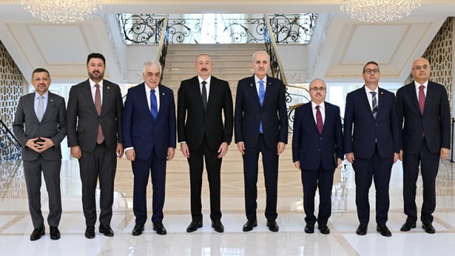 Prezident TBMM sədrinin rəhbərlik etdiyi nümayəndə heyətini qəbul etdi - FOTO