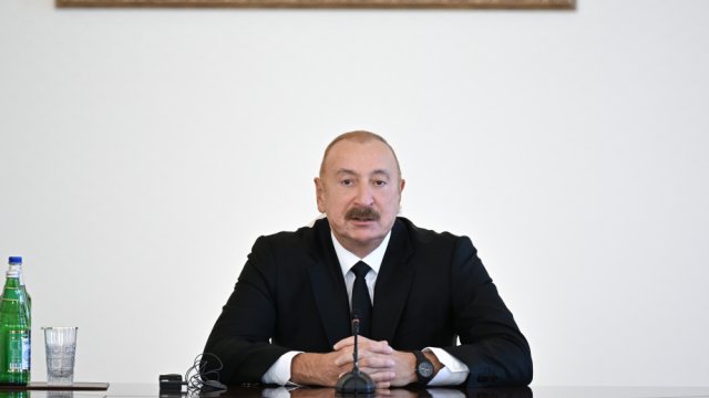 İlham Əliyev VII Ümumdünya Mədəniyyətlərarası Dialoq Forumunun açılışında çıxış edir